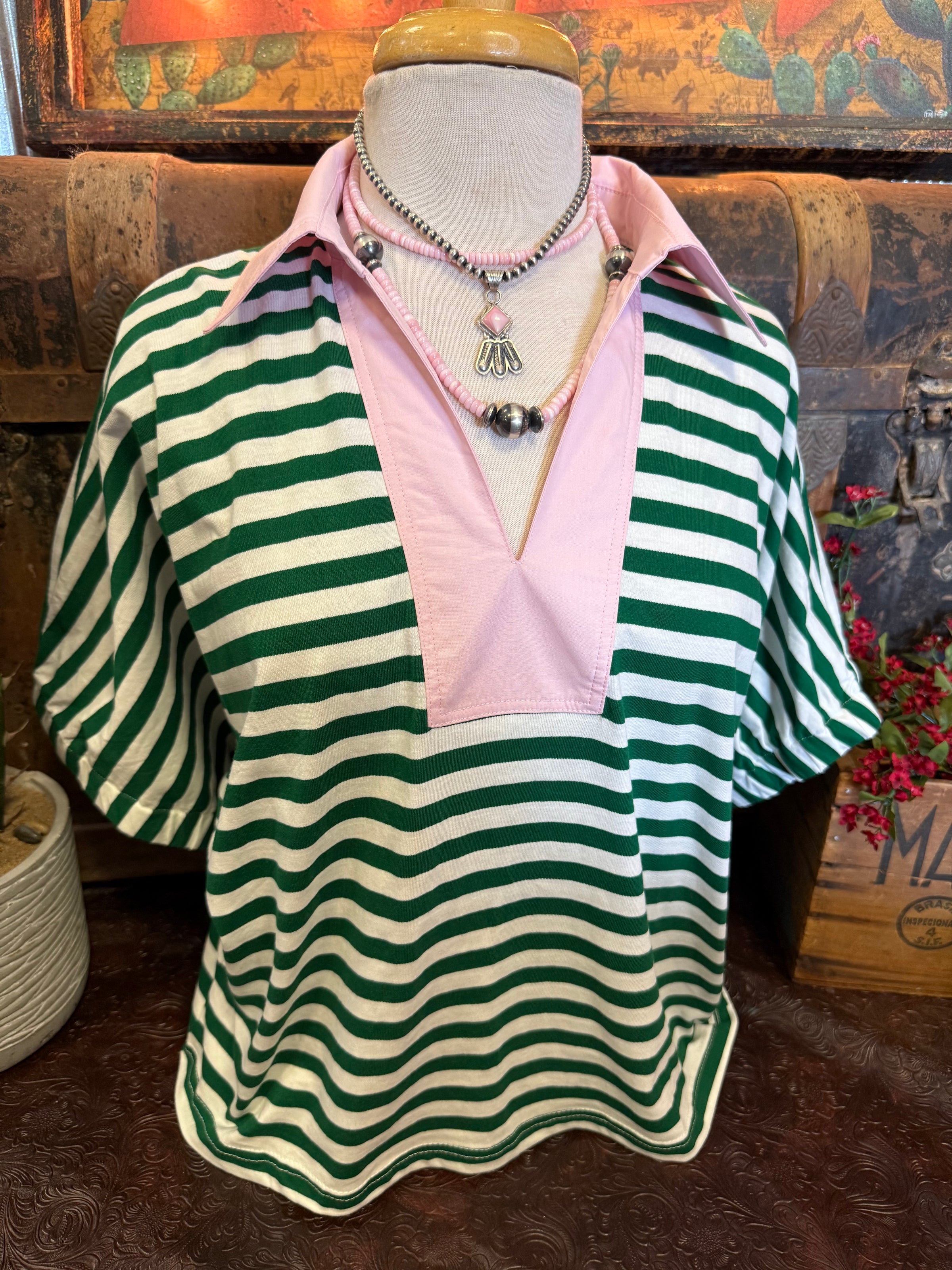 OD Green Stripe Short Sleeve