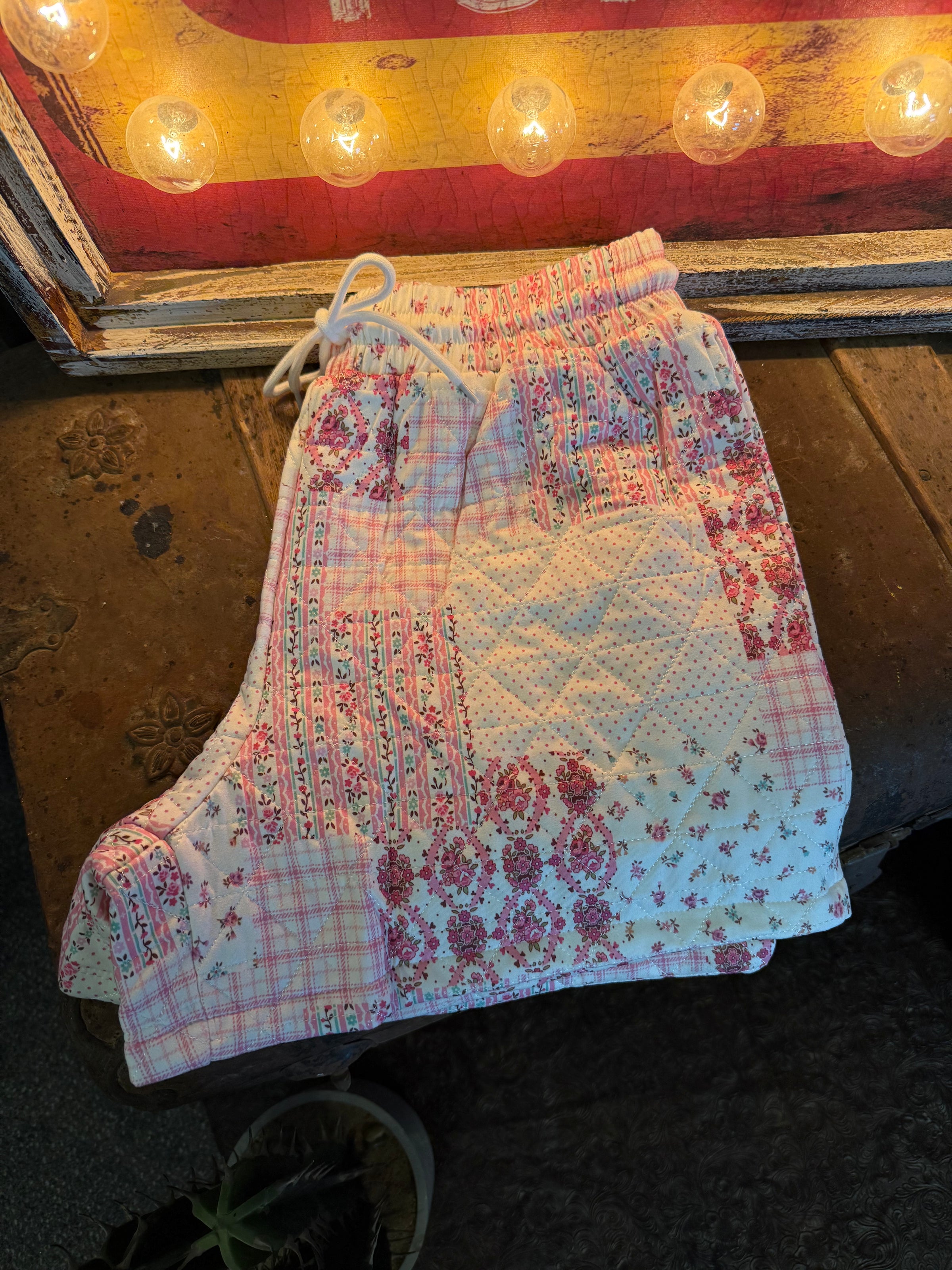 AM Quilted Pink Shorts