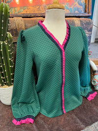 JD Hunter Green Vneck LS