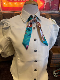 LB Faux Leather Ivory Top