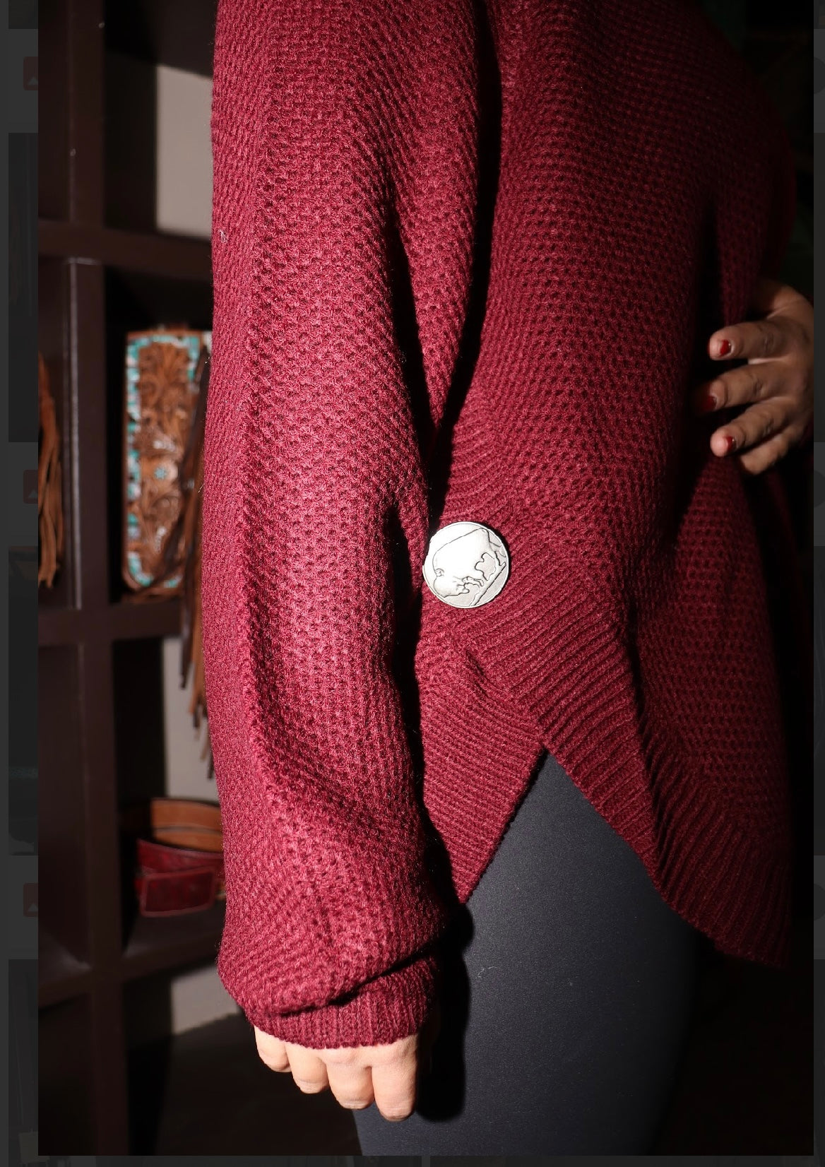 CR Merlot Buffalo Sweater