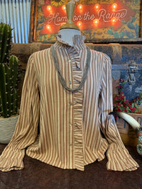 JD Brown Stripe Ruffle BU