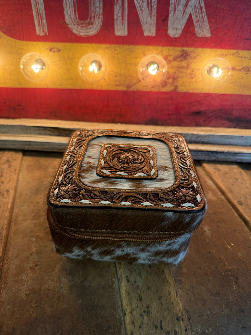 WL Floral Tooled Jewelry Case-BR