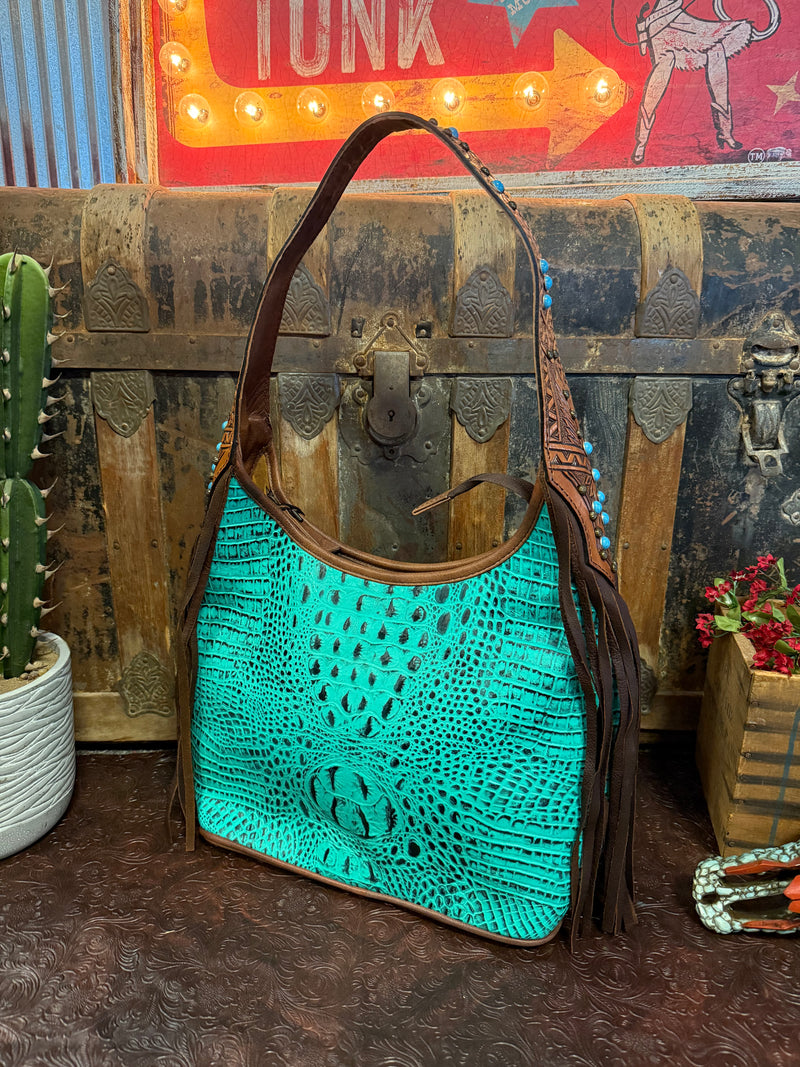AD Turquoise Hobo Handbag