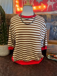 BP Chocolate/Red Stripe SS