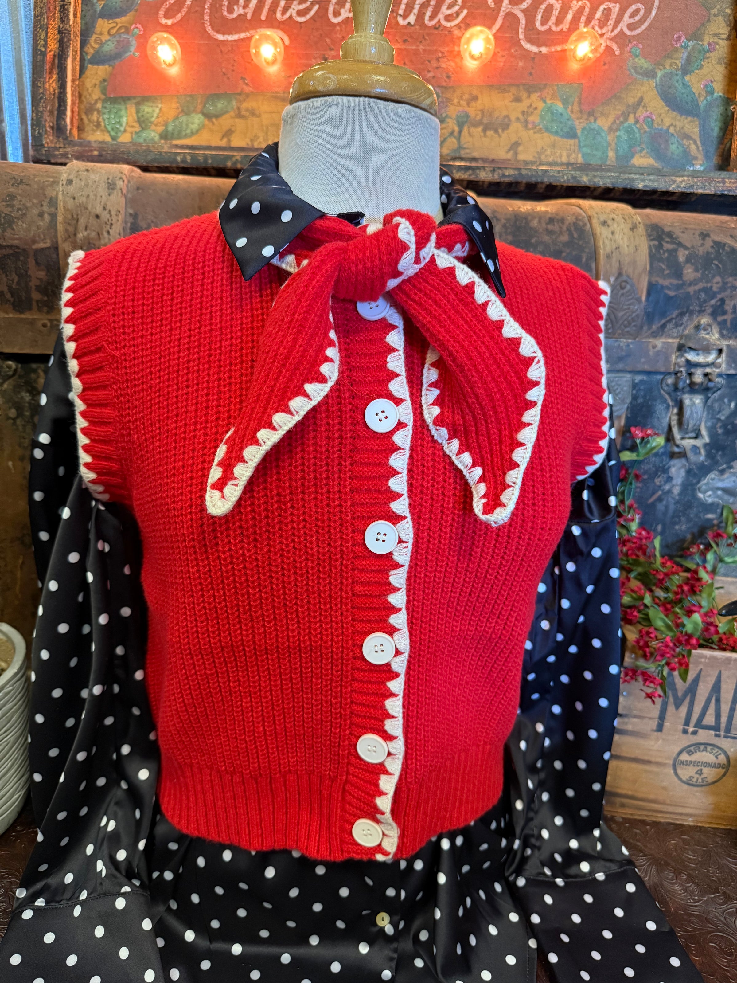 MR Red Tie Sweater Vest