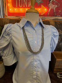 VL Blue Stripe BU Puff Sleeve