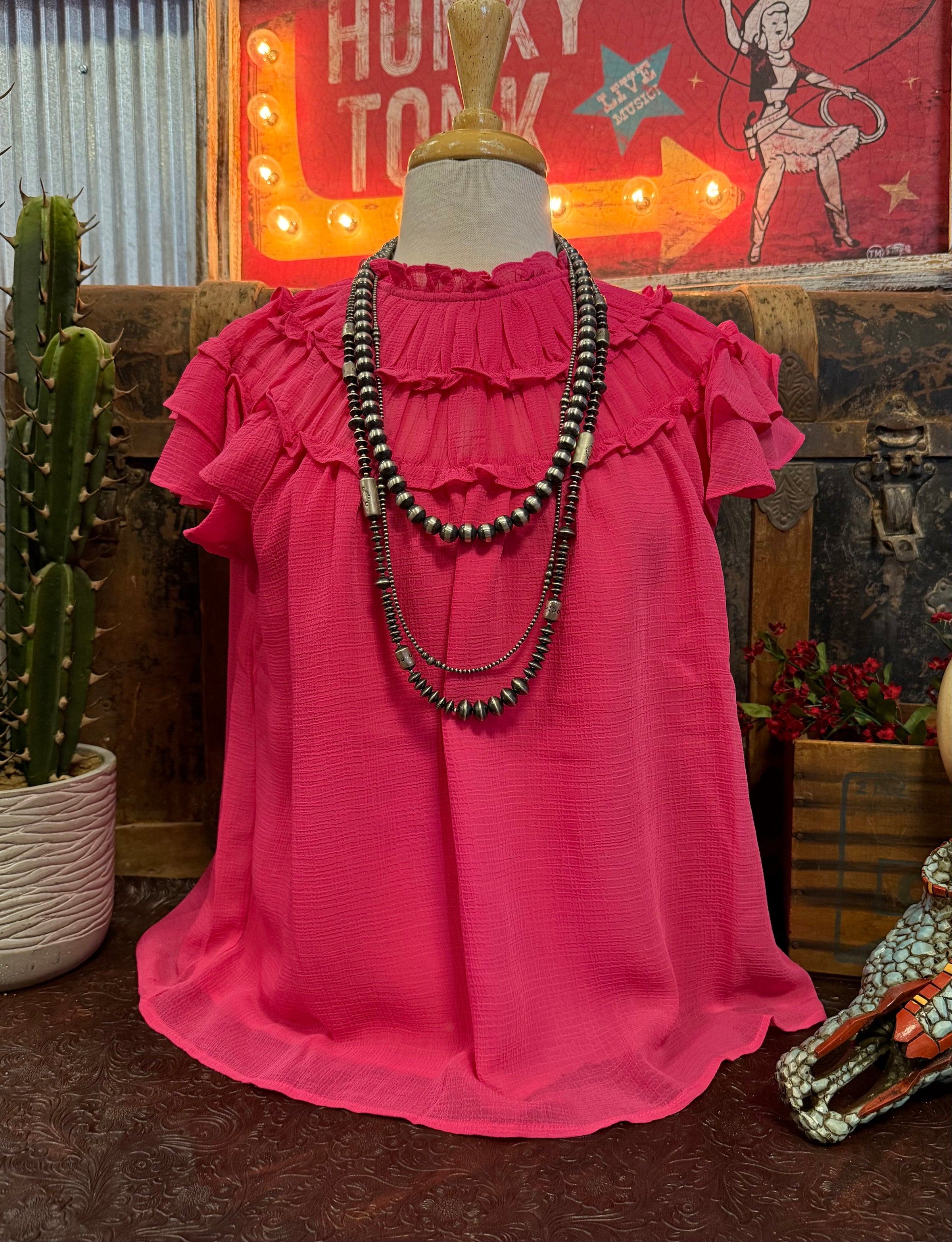 EN Pink Ruffle Sleeveless