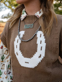 SD Mocha Horseshoe Sweater Vest