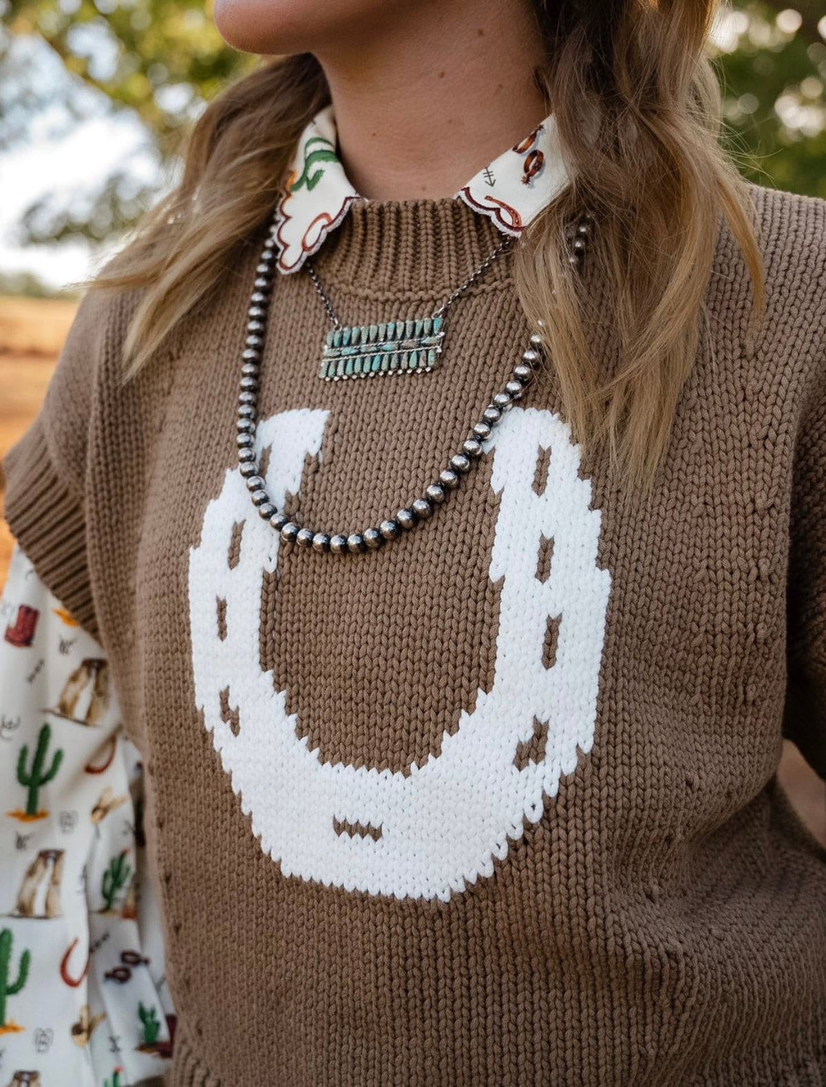 SD Mocha Horseshoe Sweater Vest