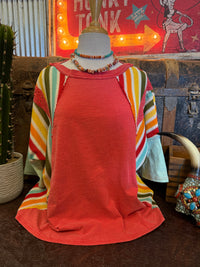 ES Tomato/Multi Color Top