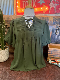 SS Olive Puff Sleeve