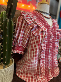 ES Red Plaid Top