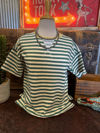 BP Green Stripe Short Sleeve