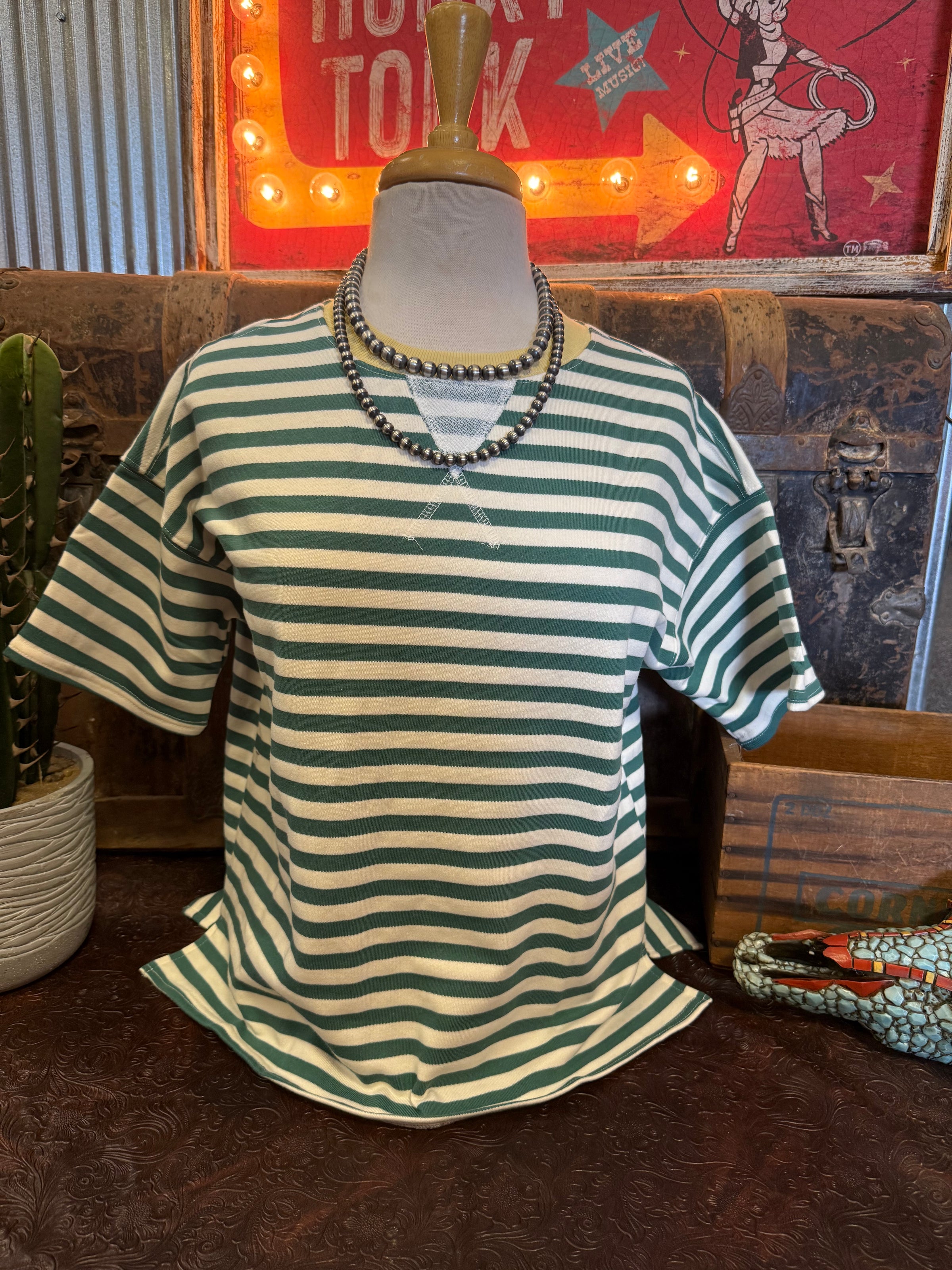 BP Green Stripe Short Sleeve