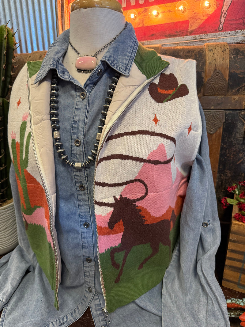 TY Western Sweater Vest