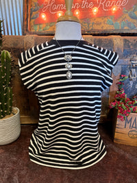 TB Black/White Stripe Sleeveless