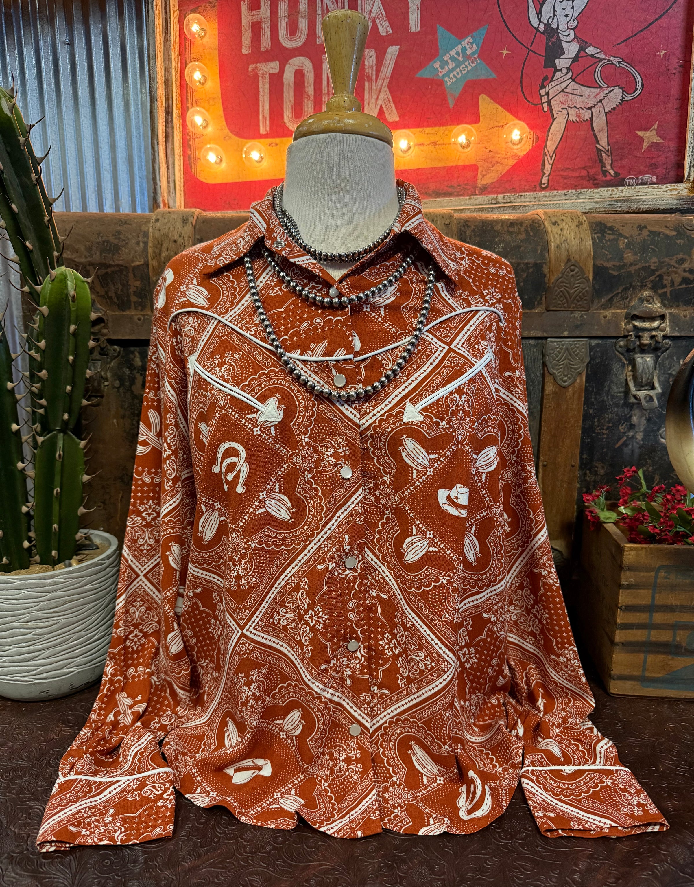 BB Rust Western Button Up