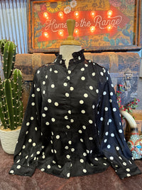 EE Black White Polka Dot BU LS