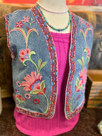 TH Embroidered Denim Vest