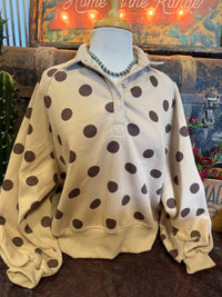 PM Taupe Polka Dot Pullover