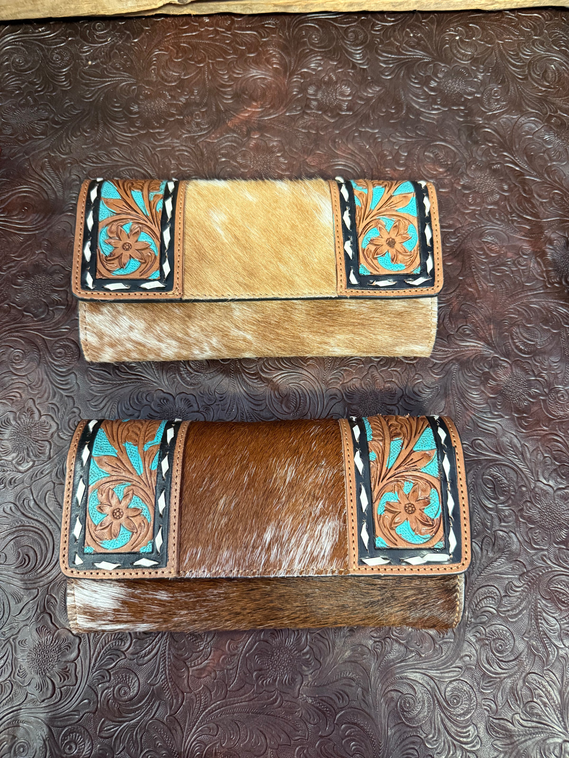 WL Brown Cowhide Wallets