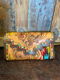AD Aztec Leather/Fabric Wallet