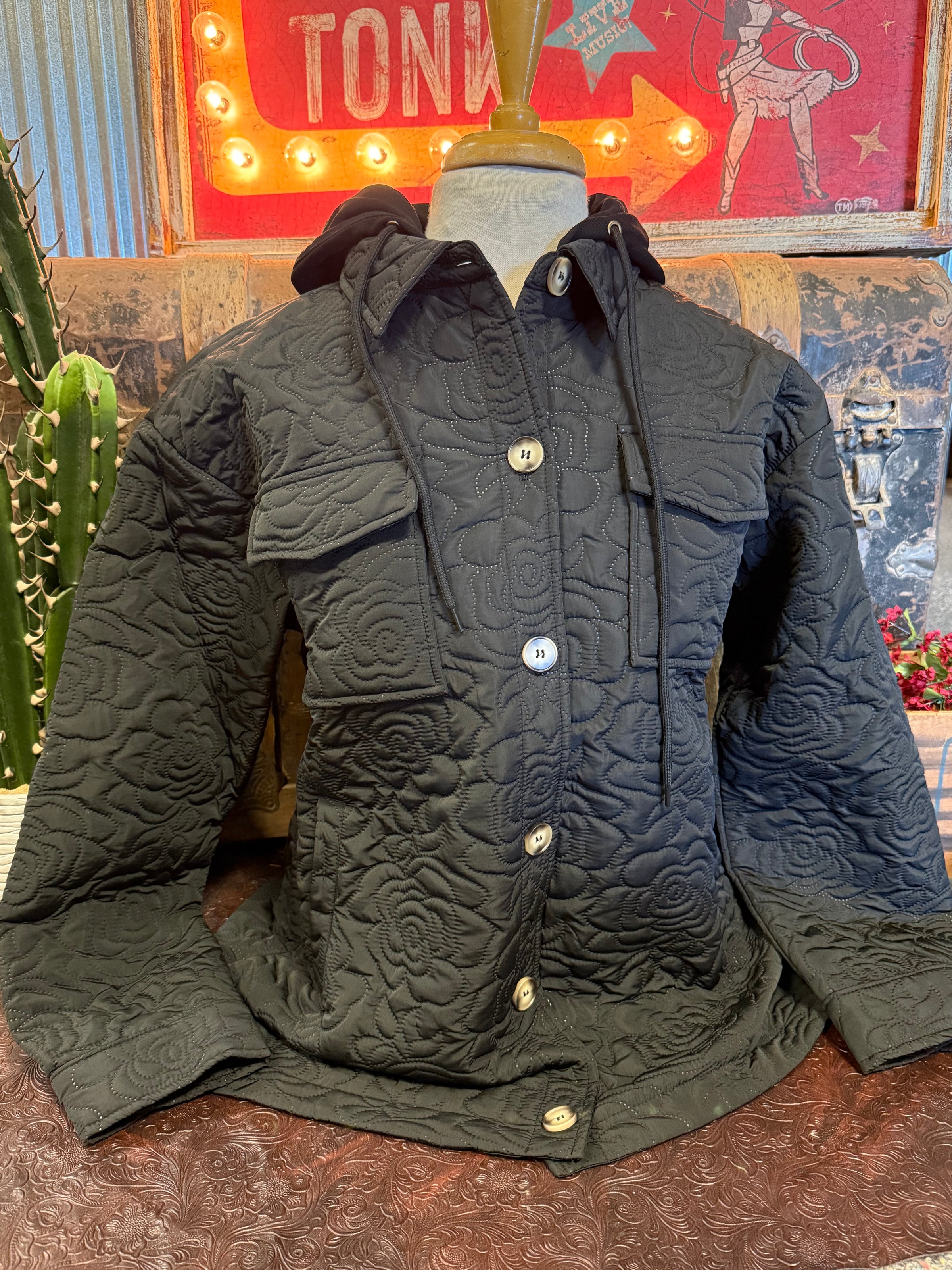 MY Black Quilted Jacket