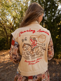 UD Oatmeal Western Print Vest