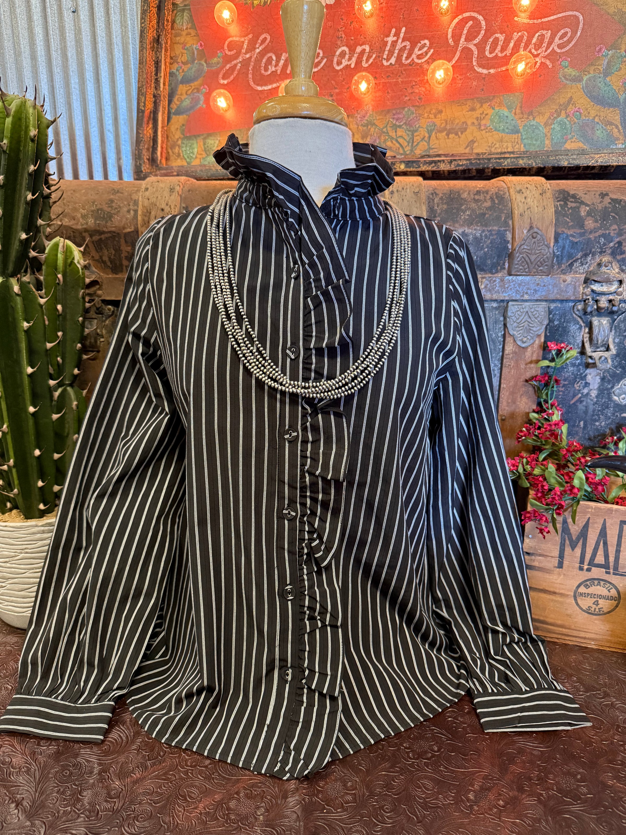 JD Black Stripe Ruffle BU