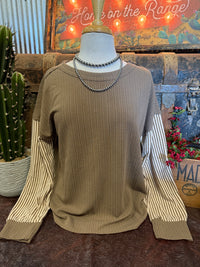 VJ Mocha Stripe LS