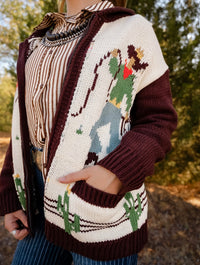BR Cream/Brown Cowboy Cardigan