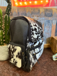WL Black/White Cowhide Backpack