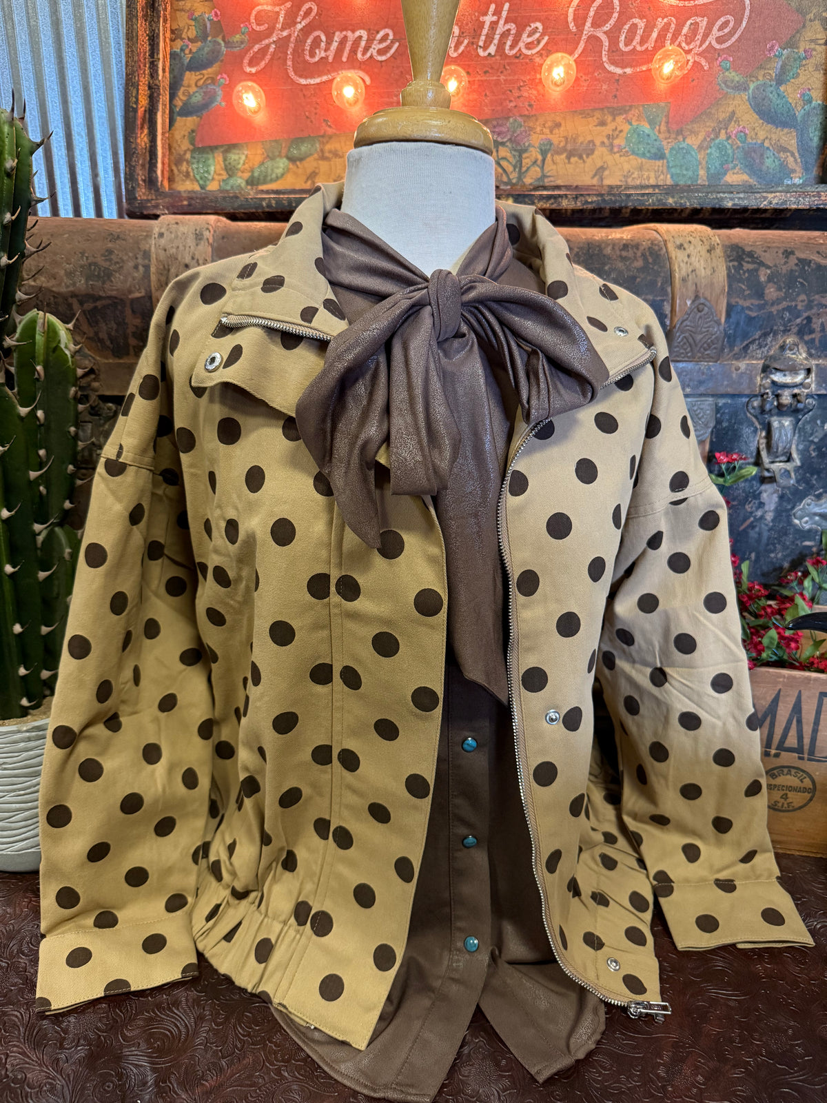 AW Taupe Polka Dot Jacket
