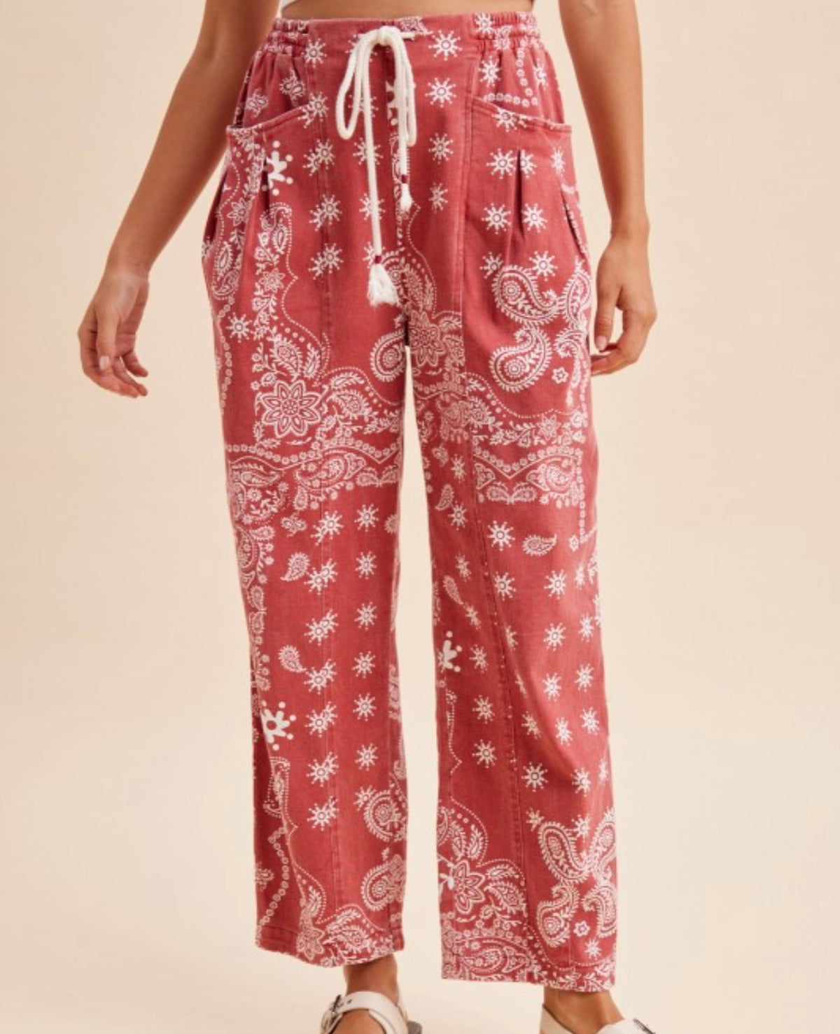 AW Red Bandana Barrel Pants