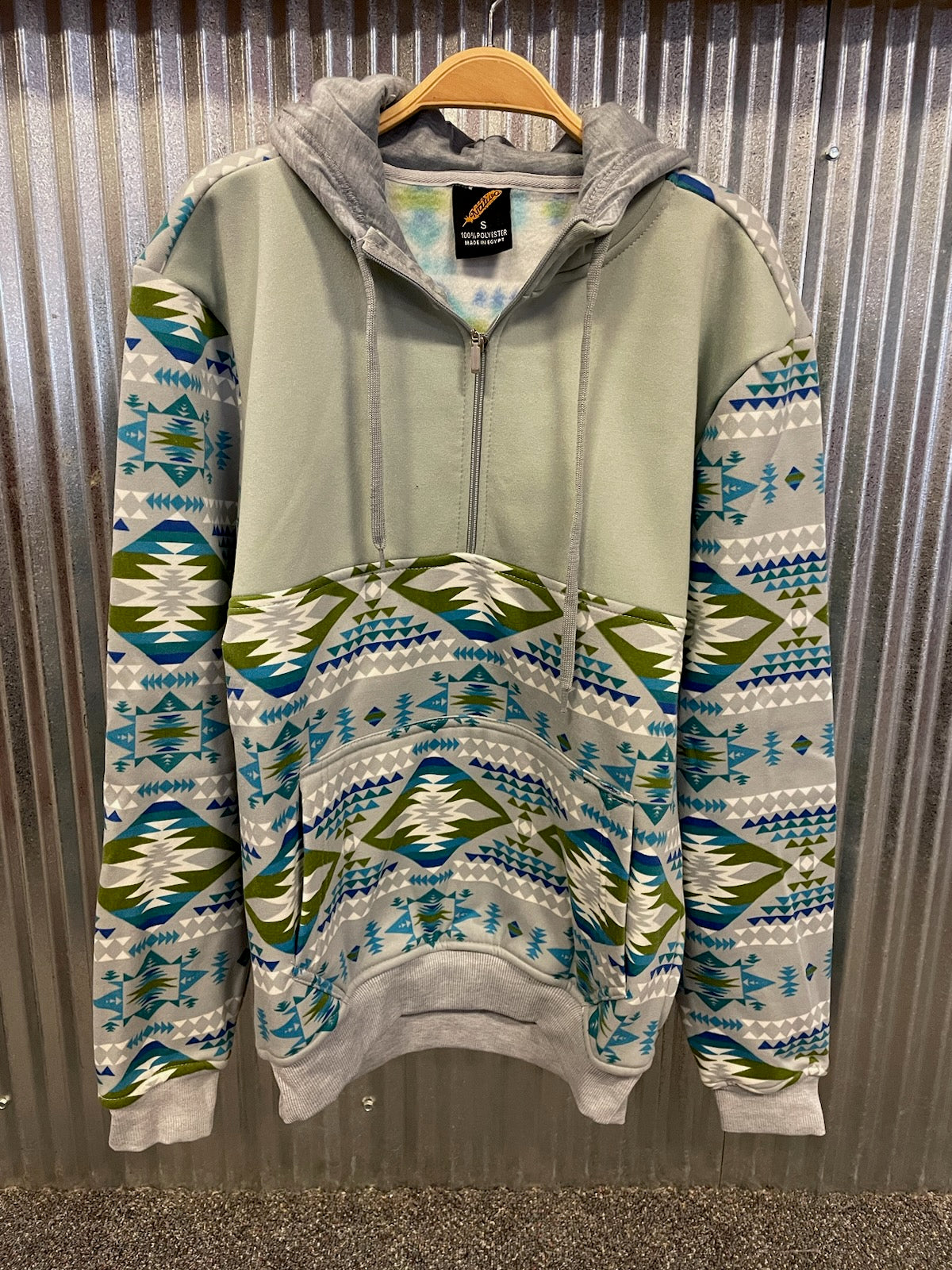 NV Grey Aztec Hoodie