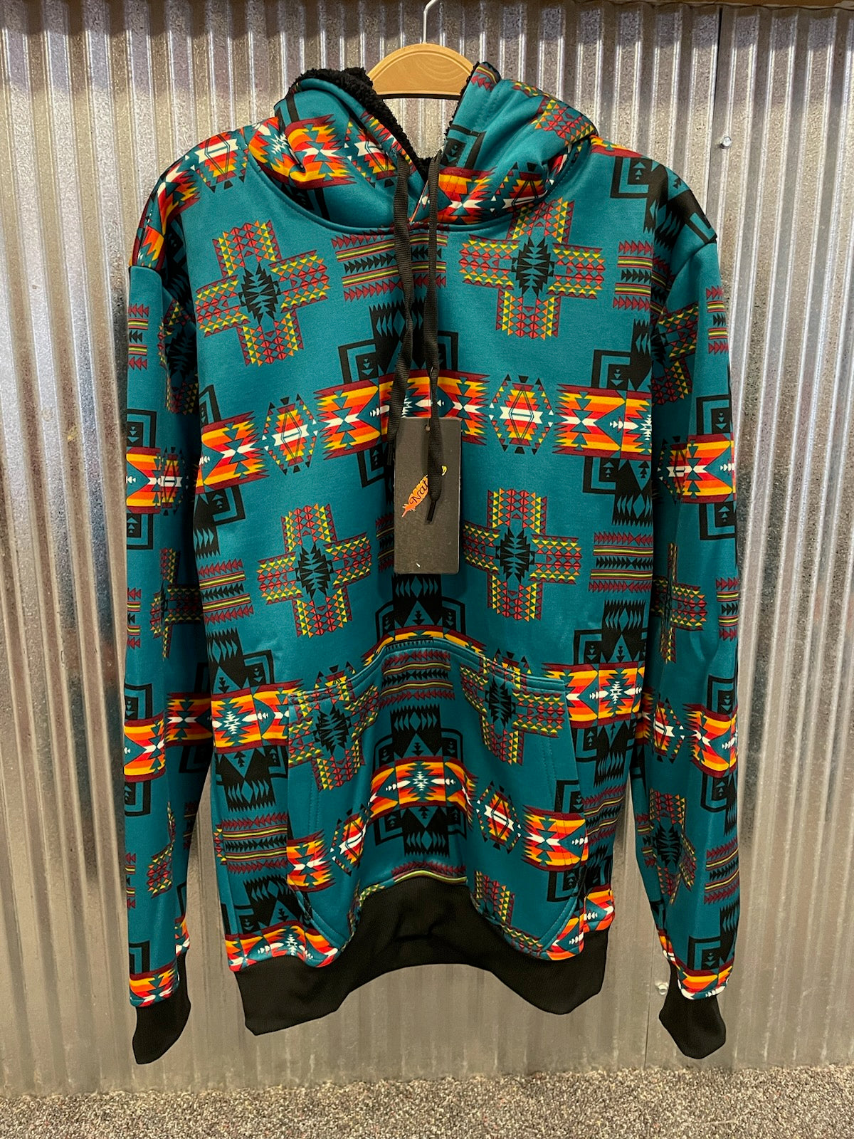 Black and turquoise discount hoodie