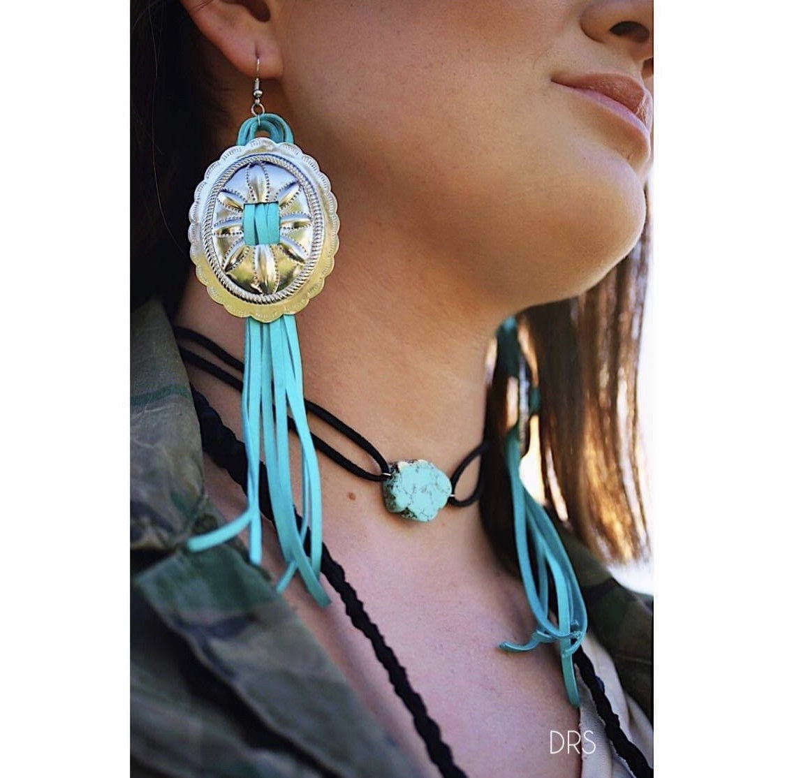 Oval Concho Earrings