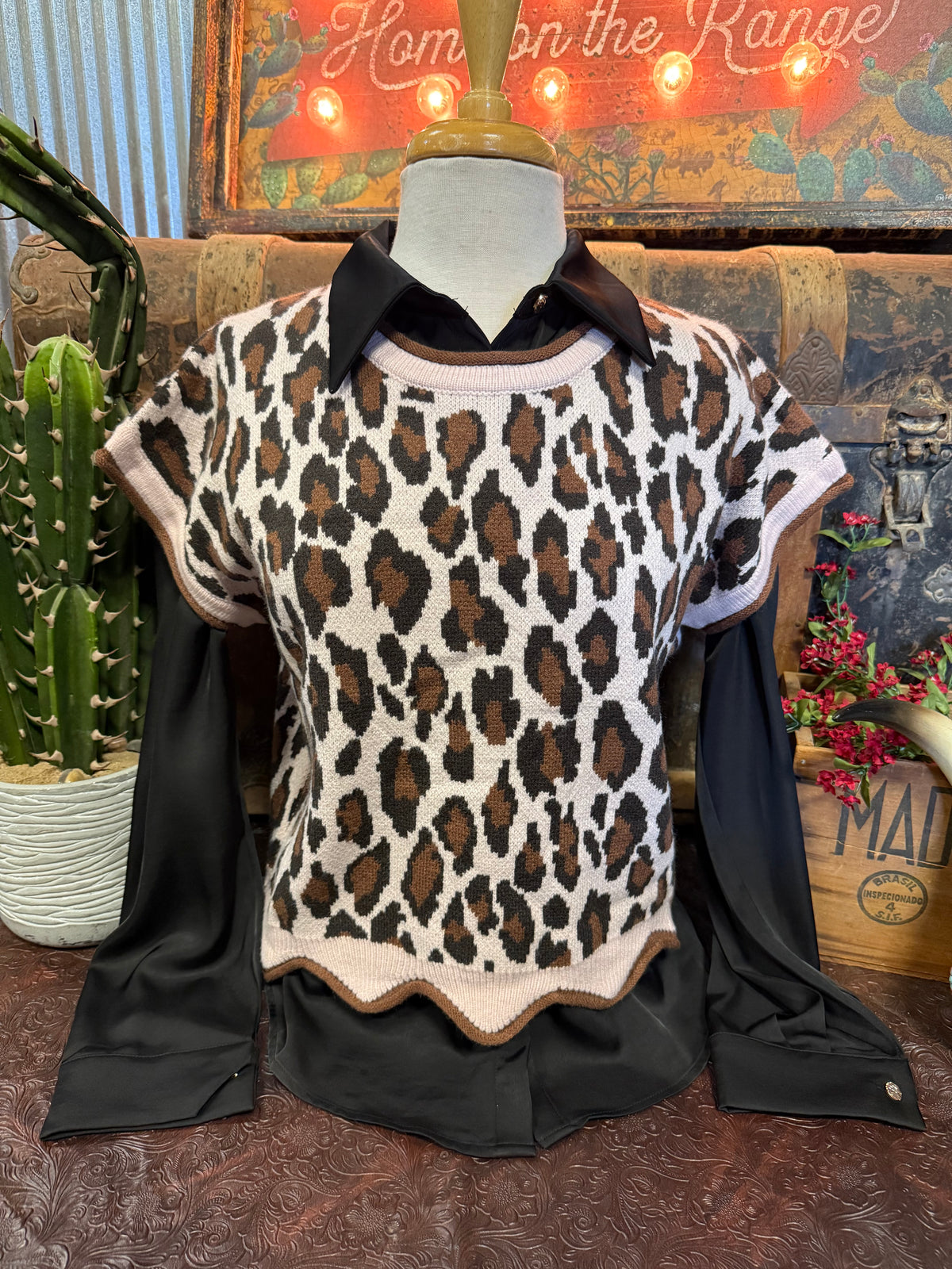 SS Leopard Light Pink Sweater SS