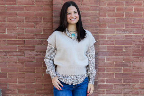 BP Tan Vneck Sweater Vest