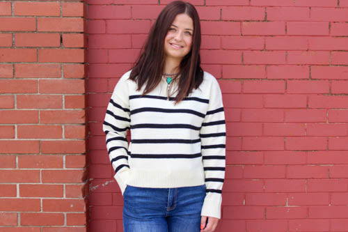 HF White Stripe Half Zip